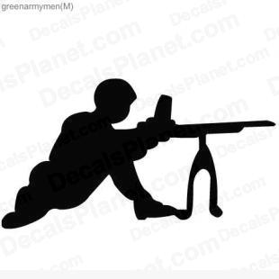 Army soldier firing machine gun listed in other decals.