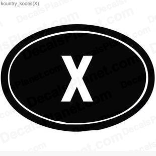 X country sign listed in useful signs decals.