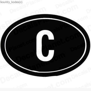 C country sign listed in useful signs decals.
