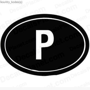P country sign listed in useful signs decals.
