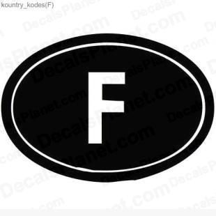 F country sign listed in useful signs decals.