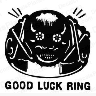 Skull ring (Good luck ring) listed in cartoons decals.
