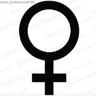 Female symbol listed in useful signs decals.