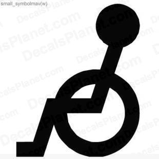 Handicapped (disabled) sign listed in useful signs decals.