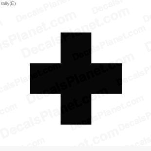 Medical cross symbol listed in useful signs decals.