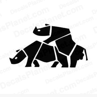 Humping rhinos listed in funny decals.