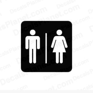 Toilet sign listed in useful signs decals.