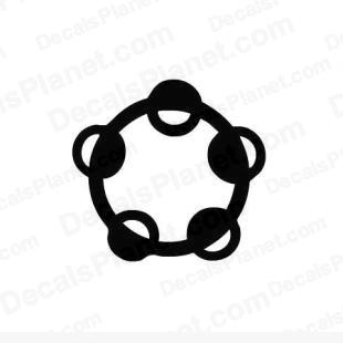 Tambourine listed in music and bands decals.