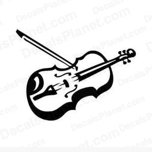 Violin fiddle instrument  listed in music and bands decals.