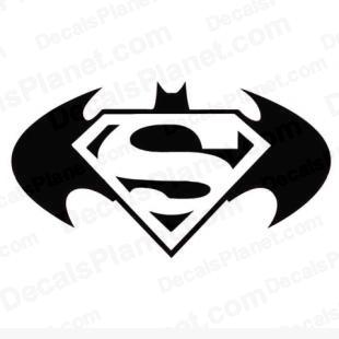 Batman Superman logo listed in cartoons decals.