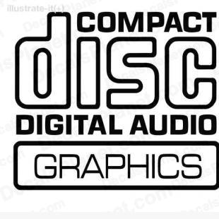 Compact disc digital audio graphics listed in computer decals.