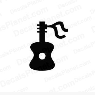 Guitar instrument listed in music and bands decals.