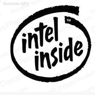 Intel Inside jagged logo listed in computer decals.