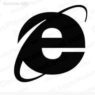 Internet Explorer e logo listed in computer decals.