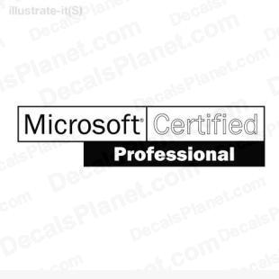 Microsoft Certified Professional listed in computer decals.