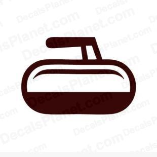 Curling rock (curling iron) listed in sports decals.