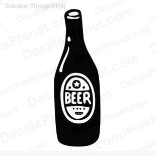 Beer bottle listed in cartoons decals.