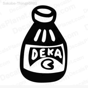 Deka botle listed in cartoons decals.