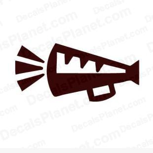 Megaphone listed in sports decals.