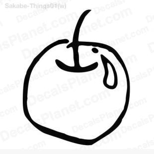 Fresh apple listed in cartoons decals.