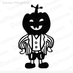 Halloween pumpkin character listed in cartoons decals.