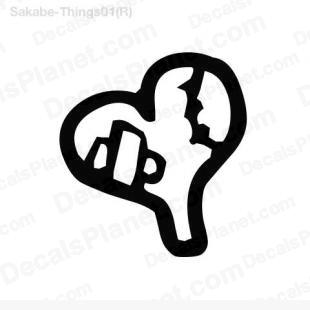 Heart (broken and patched) listed in cartoons decals.