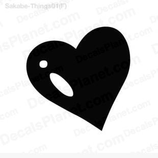 Heart (full) listed in cartoons decals.
