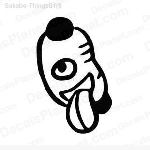 Japanese head (fruit or vegetable head) listed in cartoons decals.