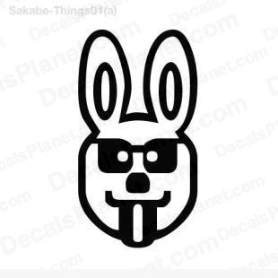 Rabbit styled face  listed in cartoons decals.