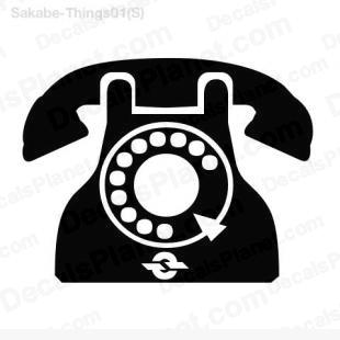 Vintage phone (with round dial) listed in cartoons decals.