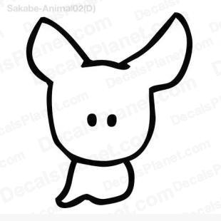 Animal abstract drawing listed in cartoons decals.