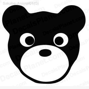 Bear face simple listed in cartoons decals.
