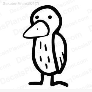 Simple bird listed in cartoons decals.