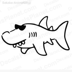 Cool shark drawing listed in cartoons decals.