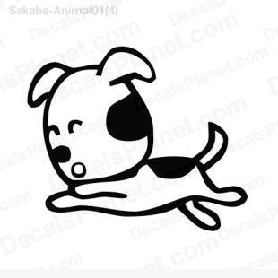 Dog jumping listed in cartoons decals.