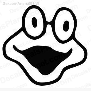 Frog face simple drawing listed in cartoons decals.