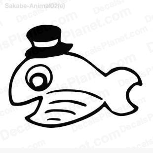 Gentleman fish listed in cartoons decals.
