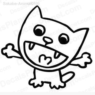 Happy cat listed in cartoons decals.