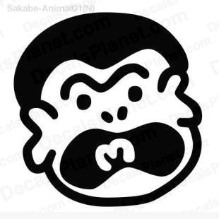 Monkey face surprised and screaming listed in cartoons decals.