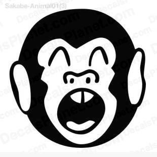 Monkey head drawing 2 listed in cartoons decals.