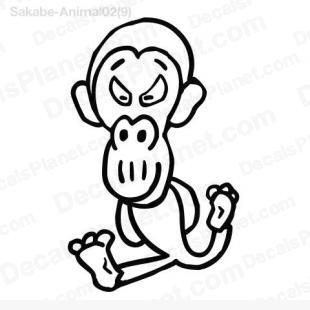 Monkey scribbled listed in cartoons decals.