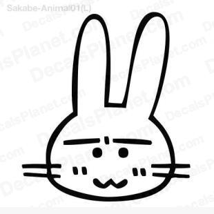 Rabbit drawing listed in cartoons decals.