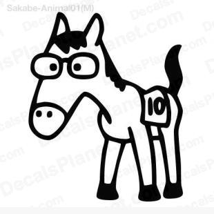 Racing horse drawing listed in cartoons decals.