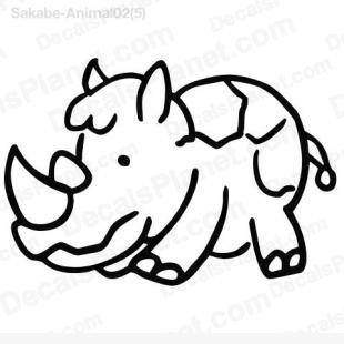 Rhinoceros scribbled 2 listed in cartoons decals.