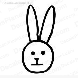 Simple rabbit head listed in cartoons decals.