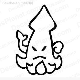 Squid listed in cartoons decals.
