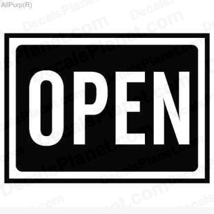Open sign listed in useful signs decals.