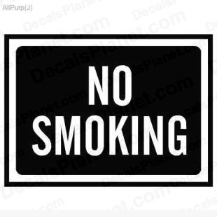 No smoking sign listed in useful signs decals.