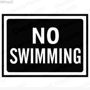 No swimming sign listed in useful signs decals.