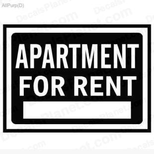 Apartment for rent sign listed in useful signs decals.